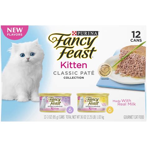 Purina Fancy Feast Kitten Classic Pate Collection Gourmet Wet Cat Food, 3.0 Oz. Cans (12 Pack ...