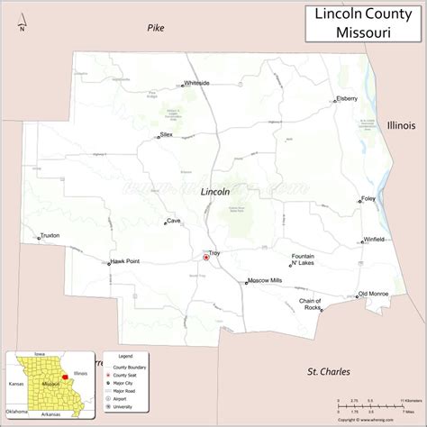 Lincoln County Map, Missouri - Where is Located, Cities, Population ...