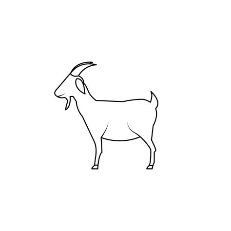 Goat outline vector illustration isolated on white background 7450196 Vector Art at Vecteezy