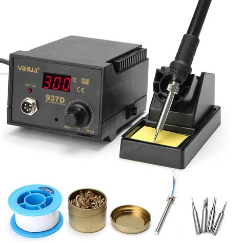 YIHUA 937D 220V 75W Digital Display Soldering Iron Station 4 Tip Lead Welding Tool Kit Sale ...