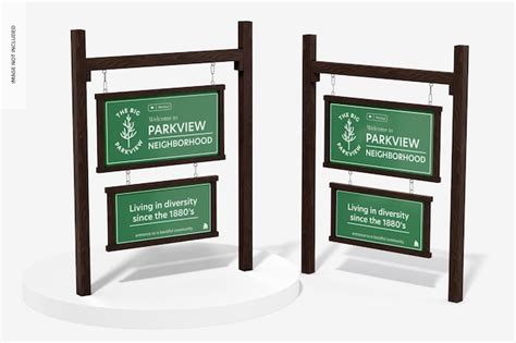 Premium PSD | Entrance community signs mockup