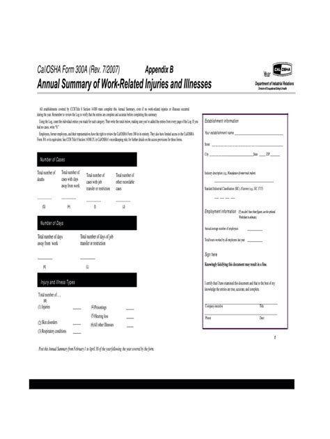 Osha 300 Forms Fillable - Printable Forms Free Online