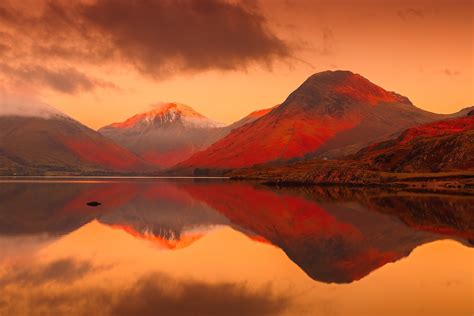 landscape, Lake, Mountains, Reflection, England, UK, Lake District, Sunset Wallpapers HD ...