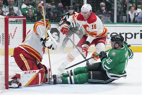 Flames get even in series with 4-1 win over Stars in Game 4 | AP News