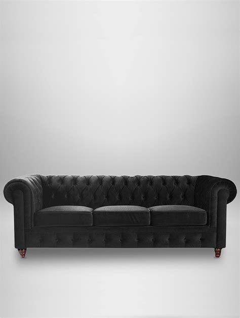 Black Velvet Chesterfield sofa Bed | Velvet chesterfield sofa, Black chesterfield sofa ...