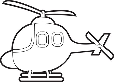 Aircraft Black and White Outline Clipart - helicopter-cartoon-style-black-outline-clipart ...