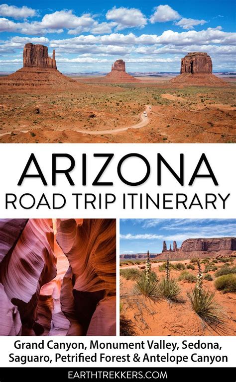 Arizona Road Trip Itinerary Pin | Earth Trekkers