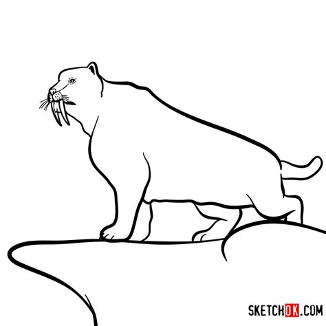 How to draw a Sabre Tooth beast | Extinct Animals