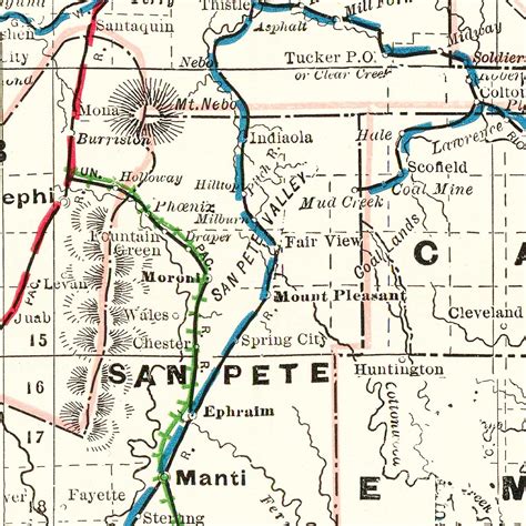 Vintage Map of Utah 1895 by Ted's Vintage Art