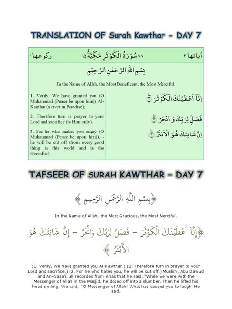 Tafsir of Surah Kawthar | Muhammad | Islamic Texts