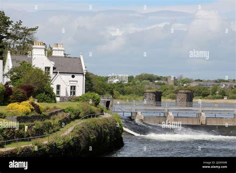 Salmon weir in the Corrib River in Galway, Ireland Stock Photo - Alamy