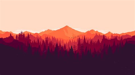 HD wallpaper: Mountains, Firewatch, Green, Forest, 4K, Minimal, sky, beauty in nature ...