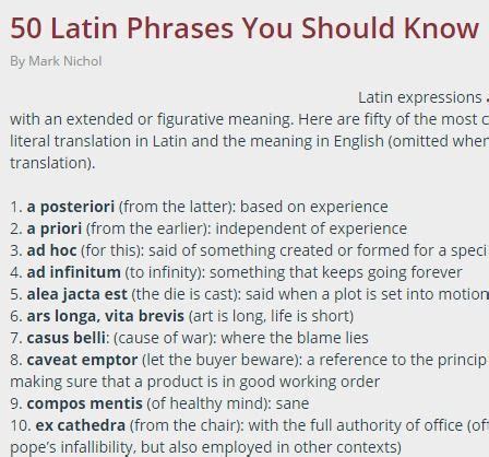 50 Latin Phrases You Should Know Greek Phrases, Latin Phrases, Common ...