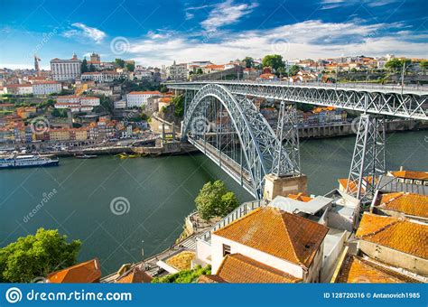 Ponte Luis Bridge Over Douro River, Porto Oporto City, Portugal Stock Photo - Image of port ...