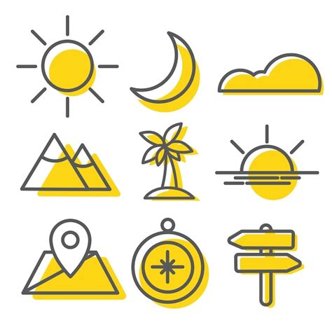 Premium Vector | Set summer vacation on the beach icon. Line travel ...