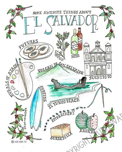 Some Awesome Things About El Salvador 8x10 Print - Etsy | El salvador art, El salvador, El ...