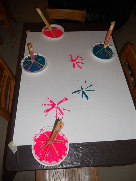 Painting with straws- use with painted poem on fireworks | Preschool ...