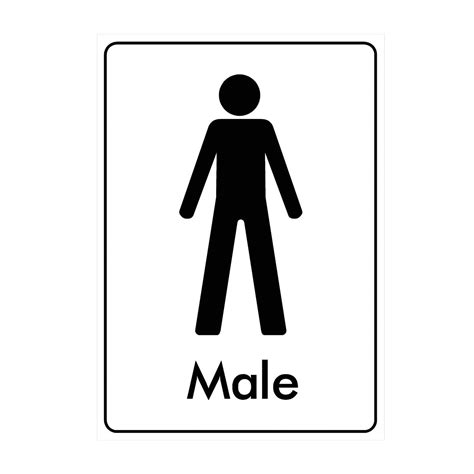 Male White Toilet Sign