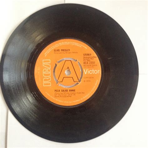 Elvis Presley - Polk Salad Annie (1973, Push Out Center, Vinyl) | Discogs