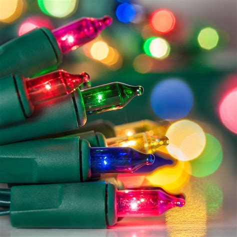 Battery Operated Christmas Lights - 10 Multicolor Battery Powered Mini Christmas Lights, Green Wire