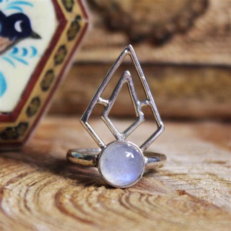 large sterling silver boho triangle moonstone ring by amelia may | notonthehighstreet.com