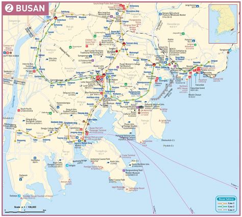 Stadtplan von Busan | Detaillierte gedruckte Karten von Busan, Südkorea der Herunterladenmöglichkeit