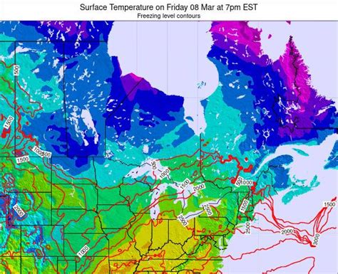 Ontario Surface Temperature on Wednesday 01 Sep at 8pm EDT