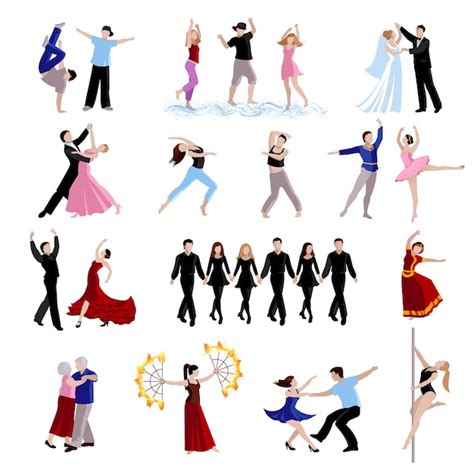 Free Vector | Dancing various styles of dance people