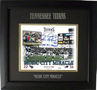 Music City Miracle Tennessee Titans 16X20 Photo Kevin Dyson Autographed ...