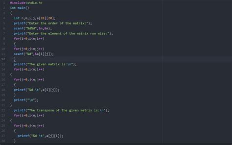 Find the transpose of a matrix in C-Programming - C-Programming