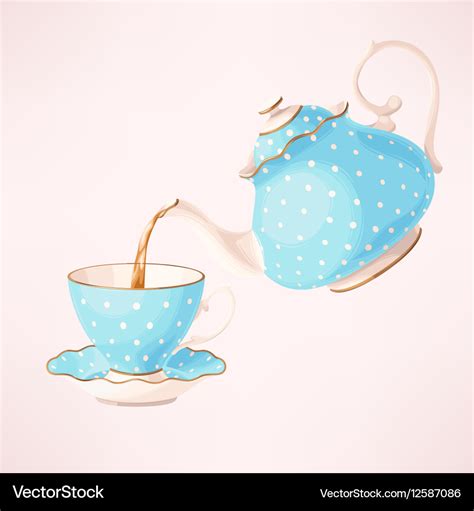 Teapot and teacup Royalty Free Vector Image - VectorStock