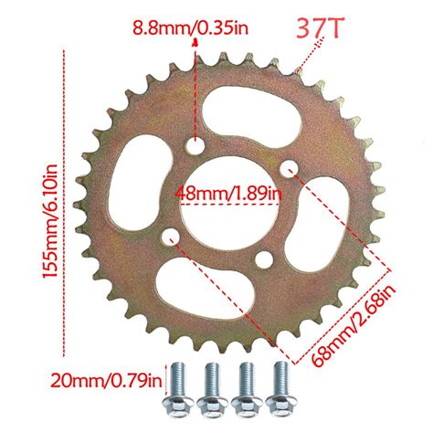 TDPRO 420 48mm 37T Rear Chain Sprocket For Pit Dirt Bike ATV Go Kart 4 Wheelers Trike