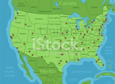 United States Major Cities Map Stock Photo | Royalty-Free | FreeImages