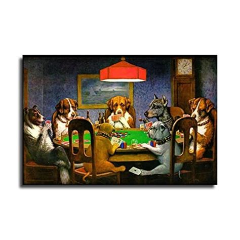 Best Dogs Playing Poker Canvas Art