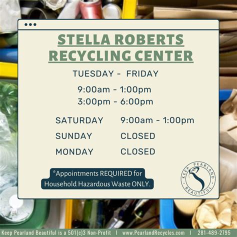 Recycle Appointment Info • Keep Pearland Beautiful