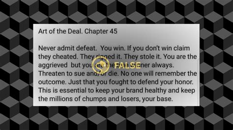 Did Trump Write 'Never Admit Defeat' in 'Art of the Deal'? | Snopes.com