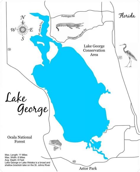 Lake George, Florida - Wood Laser Cut Map | Lake George Florida - Lake ...