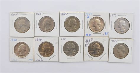 Coin Lot of 10 Washington Quarter - Great Collection! | Property Room