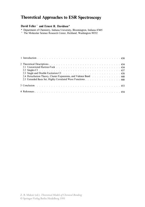 (PDF) Theoretical Approaches to ESR Spectroscopy