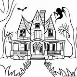 Spooky Goosebumps Haunted House Coloring Page  Pagescom sketch template