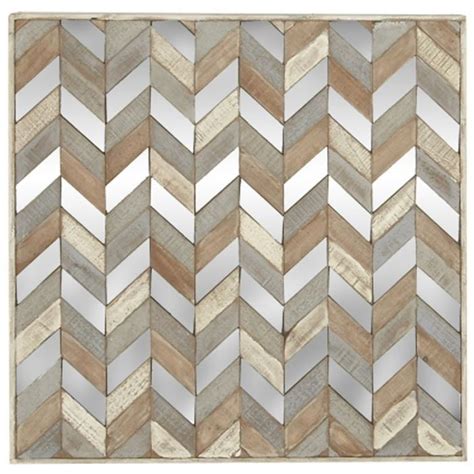 A wood and mirrored chevron pattern makes this piece unlike any other art you have on your wall ...