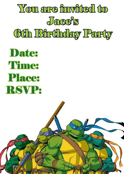 Ninja Turtle Invitation Templates - Invitation Design Blog