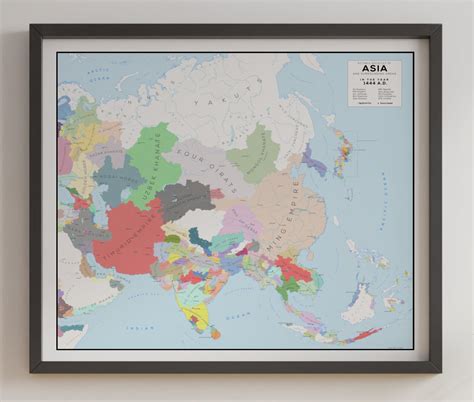 Map of Asia in 1444 | Etsy