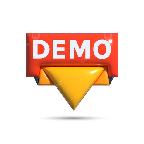 3d Demo Button Vector, Demo Logo, Demo Tag, Transparent Demo Banner PNG and Vector with ...