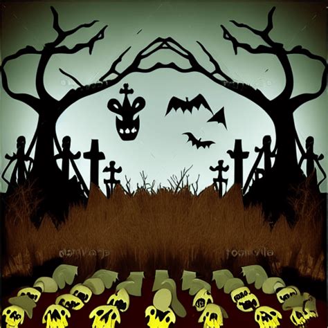 Halloween Graveyard Backdrop · Creative Fabrica