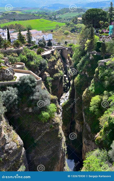 A Panoramic View of the Town of Ronda, Spain Stock Photo - Image of ...