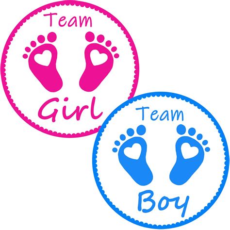 Buy Team Girl & Team Boy Stickers for Team Baby Shower Party Favors, Gender Reveal ...