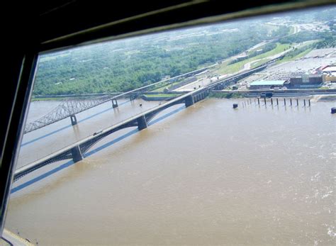 View of the Mississippi River, Gateway Arch Observation Deck, St. Louis ...