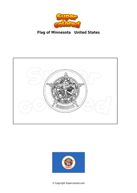 Coloring page Flag of Minnesota United States - Supercolored.com