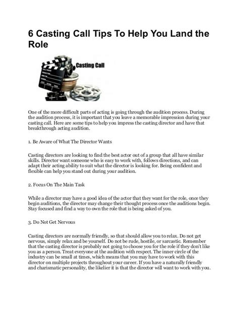 6 Casting Call Tips To Help You Land the Role